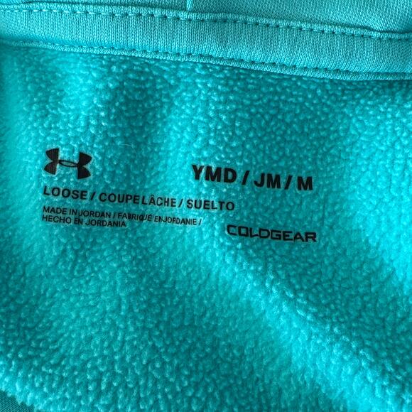 Under Armour Youth Girls Medium Hoodie Loose Fit Long Sleeve Pocket Fleece Lined - Picture 5 of 6